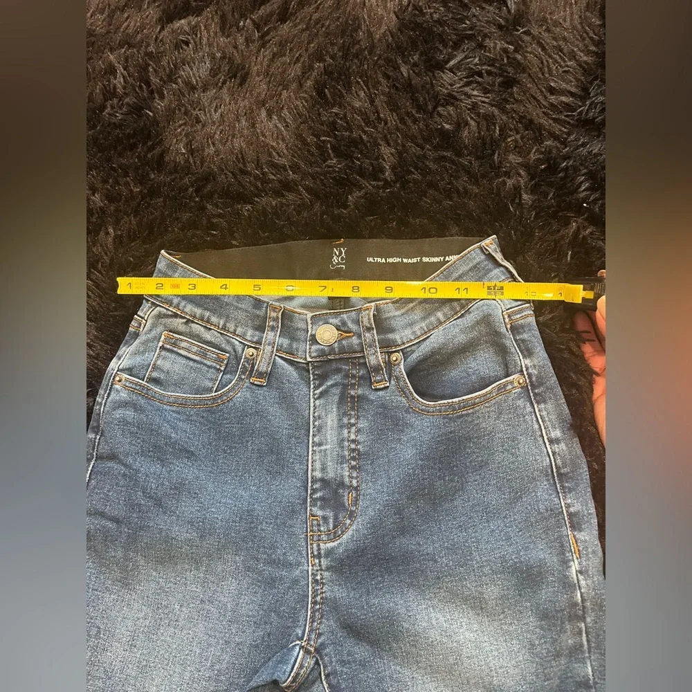 Ultra High Waist Skinny Ankle Blue Jeans Size 0 New York & Company - Picture 4 of 7